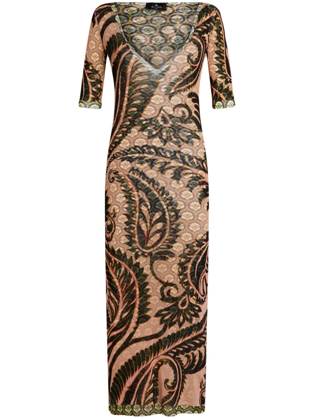 ETRO Maxikleid mit Tüll-Overlay - Nude von ETRO