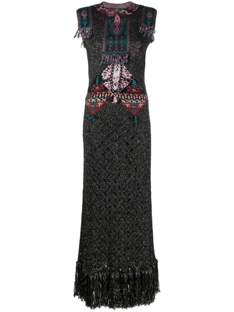 ETRO Kleid mit Intarsienmuster - Schwarz von ETRO