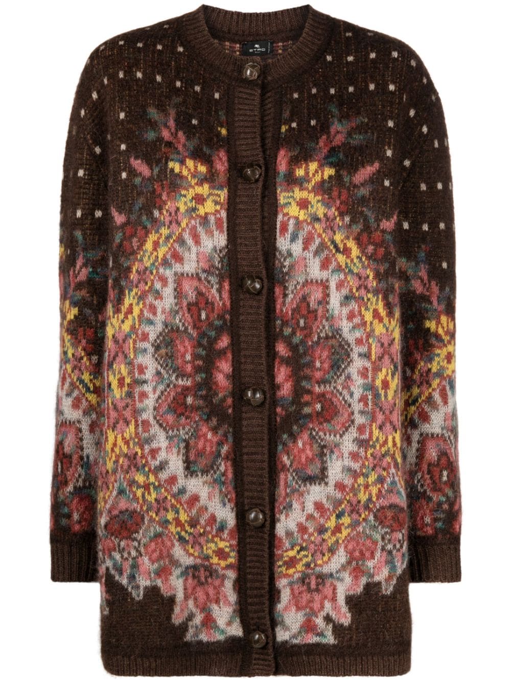 ETRO Jacquard-Cardigan mit V-Ausschnitt - Braun von ETRO