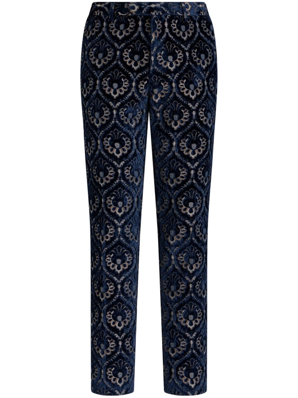 ETRO Slim-Fit-Hose mit Jacquardmuster - Blau von ETRO