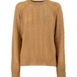 Etro Beigefarbener Kaschmir-pullover Mit Rundhalsausschnitt Und Gesticktem Pegasus von ETRO