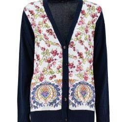 Etro Blaue Strickjacke Mit Paisley-muster Und Baumwollmischung von ETRO