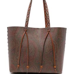 Etro Braune Leder Shopper Tasche von ETRO
