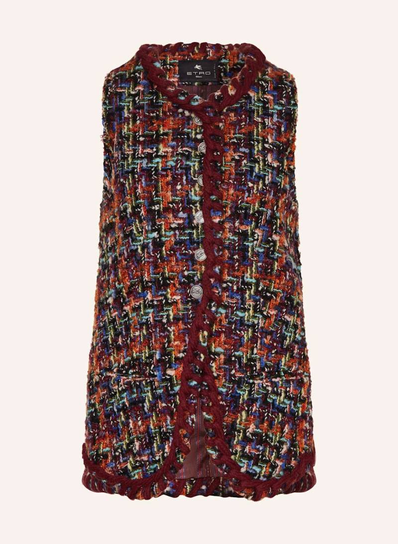 Etro Tweed-Weste Mit Glitzergarn rot von ETRO