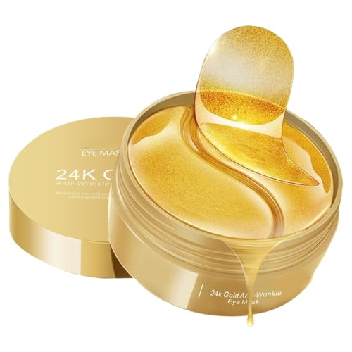 60x Augenpads Gegen Augenringe Männer Eye Pads Mask Hyaluron Eye Patches Entfernen Augen Pads Augenpflege Tränensäcke und Falten Goldene Augenklappen von ETRSAIRL