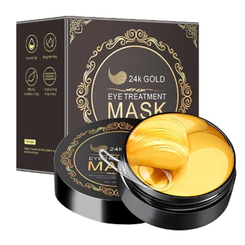 60x Augenpads Gegen Augenringe Männer Eye Pads Mask Hyaluron Eye Patches Entfernen Augen Pads Augenpflege Tränensäcke und Falten Schwarze Verpackung von ETRSAIRL