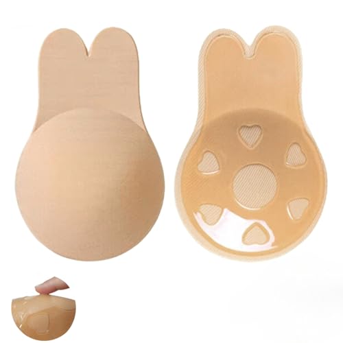 ETRSAIRL Klebe BH Push-Up Rückenfrei Trägerloser Nippelpads Unsichtbar Große Brust Strapless Invisible Rückenfreier Sticky Bra Wiederverwendbare Nipple Cover für Rückenfreies Kleidung Damen, M von ETRSAIRL