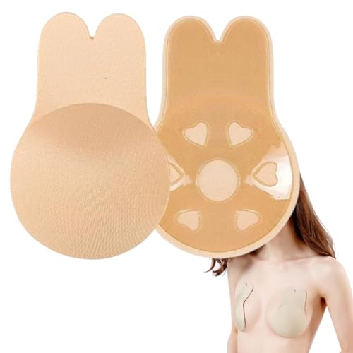 Klebe Bh Rückenfrei, Klebe Bh Push-Up, Nippelpads, Große Brust, Brustwarzen Abdeckungen, Unsichtbarer, Wiederverwendbare, Nipple Cover, Sticky Bra für Abendkleid Brautkleid Badeanzug und Rückenfreie-M von ETRSAIRL