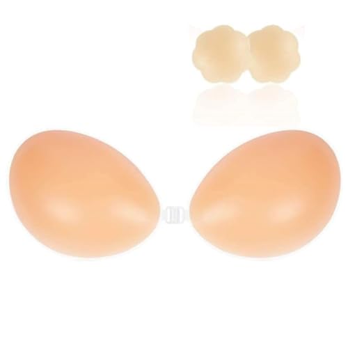 Nippelpads, Klebe Bh Rückenfrei, Push-Up Klebe Bh, Große Brust, Brustwarzen Abdeckungen, Unsichtbarer, Nipple Cover für Abendkleid Brautkleid Badeanzug und Rückenfreie,Sticky Bra mit 2Pcs Nippelpads-B von ETRSAIRL