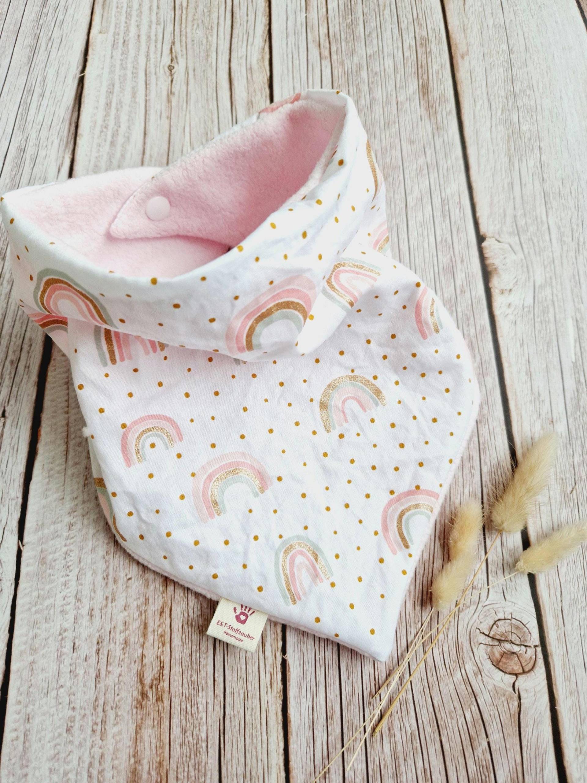 Halstuch Fleece Schal Dreieckstuch Regenbogen Nuderosa Mädchen Baby 62 68 74 80 86 92 98 104 110 Handmade von ETStoffzauber