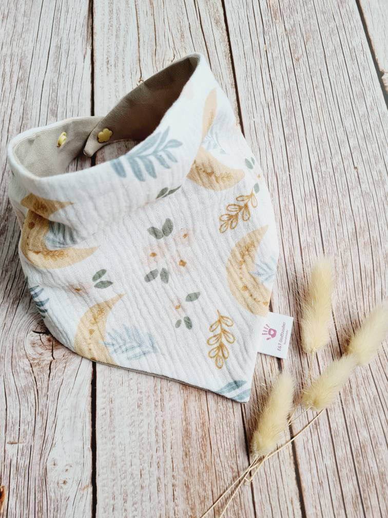 Halstuch Musselin Schal Dreieckstuch Baby Blumen Boho Handmade 68 74 80 86 92 98 von ETStoffzauber