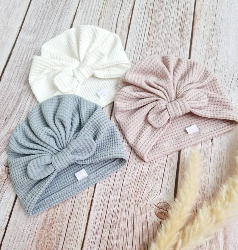 Turbanmütze Mütze Baby Turban Schleife Knoten Mädchen - Verschiedene Farben von ETStoffzauber