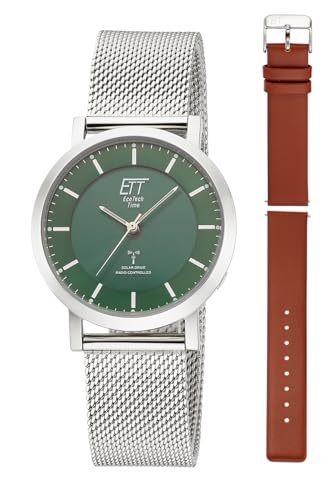 ETT Eco Tech Time Funk Solar Damen Uhr Analog mit Edelstahl,Leder Armband ELS-11618-81MS von ETT Eco Tech Time