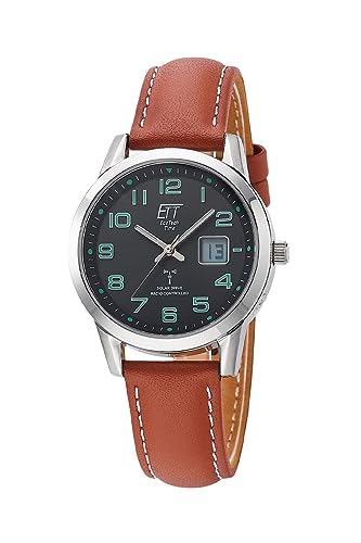 ETT Eco Tech Time Funk Solar Damen Uhr Analog mit Leder Armband ELS-11588-22L von ETT Eco Tech Time