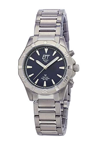 ETT Eco Tech Time Funk Solar Damen Uhr Analog mit Titan Armband ELT-11357-23M von ETT Eco Tech Time