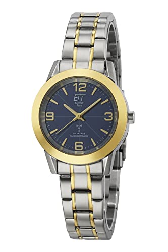 ETT Eco Tech Time Funk Solar Damen Uhr Analog mit digitalem Datum mit Edelstahl Armband ELS-11506-32M von ETT Eco Tech Time