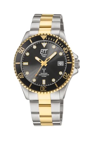 ETT Eco Tech Time Funk Solar Herren Uhr Analog mit Edelstahl massiv Armband EGS-11606-25M von ETT Eco Tech Time