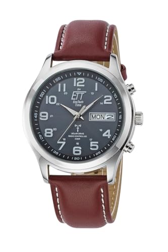 ETT Eco Tech Time Funk Solar Herren Uhr Analog mit Leder Armband EGS-11251-22L von ETT Eco Tech Time