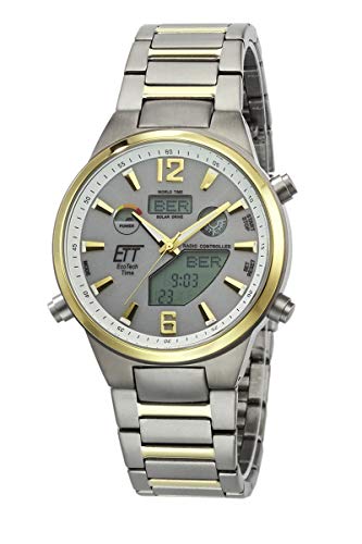 ETT Eco Tech Time Funk Solar Herren Uhr Analog mit Titan Armband EGT-11381-21M von ETT Eco Tech Time