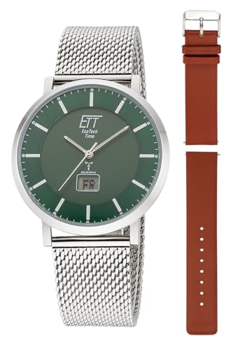ETT Eco Tech Time Funk Solar Herren Uhr Analog mit digitalem Datum mit Edelstahl,Leder Armband EGS-11622-81MS ETT Eco Tech Time Funk Solar Herren Uhr Analog mit digitalem Datum mit Edelstahl,Leder Armband EGS-11622-81MS von ETT Eco Tech Time