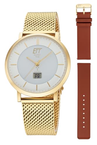 ETT Eco Tech Time Funk Solar Herren Uhr Analog mit digitalem Datum mit Edelstahl,Leder Armband EGS-11623-11MS ETT Eco Tech Time Funk Solar Herren Uhr Analog mit digitalem Datum mit Edelstahl,Leder Armband EGS-11623-11MS von ETT Eco Tech Time