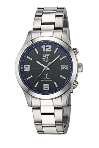 ETT Eco Tech Time Funk Solar Herren Uhr Analog mit digitalem Datum mit Edelstahl Armband EGS-11485-32M von ETT Eco Tech Time