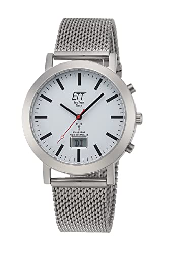 ETT Eco Tech Time Funk Solar Herren Uhr Analog mit digitalem Datum mit Edelstahl Milanaise Armband EGS-11579-11M ETT Eco Tech Time Funk Solar Herren Uhr Analog mit digitalem Datum mit Edelstahl Milanaise Armband EGS-11579-11M von ETT Eco Tech Time