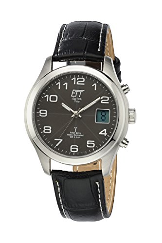 ETT Eco Tech Time Funk Solar Herren Uhr Chronograph mit Leder Armband EGS-11330-50L von ETT Eco Tech Time