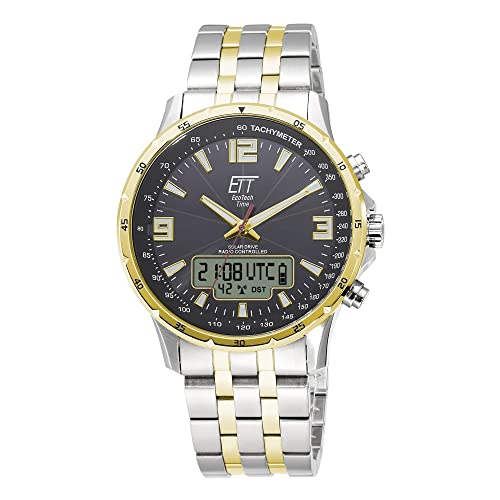 ETT Eco Tech Time Funk Solar Weltzeit Herren Uhr Chronograph mit Edelstahl Armband EGS-11553-21M von ETT Eco Tech Time