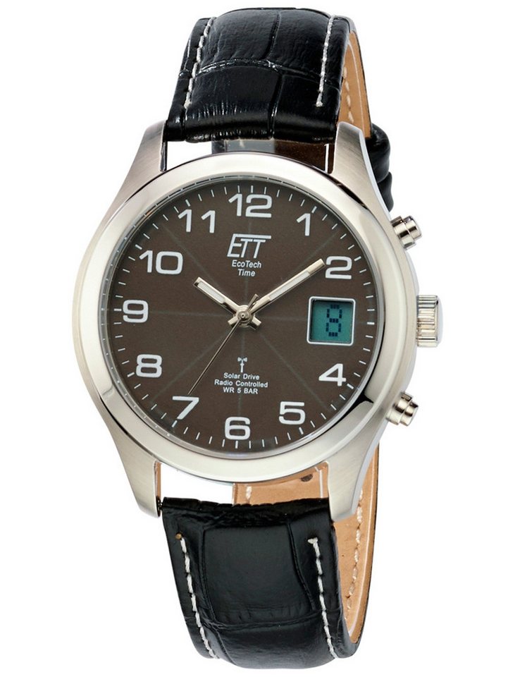 ETT Eco Tech Time Quarzuhr ETT EGS-11330-50L Solar Drive Funkuhr Basic Herrenuhr 39mm 5ATM ETT EGS-11330-50L Solar Drive Funkuhr Basic Herrenuhr 39mm 5ATM von ETT Eco Tech Time