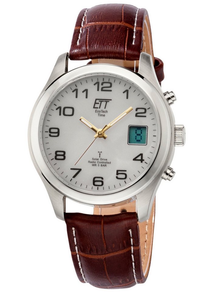 ETT Eco Tech Time Quarzuhr ETT EGS-11333-60L Solar Drive Funkuhr Basic Herrenuhr 39mm 5ATM ETT EGS-11333-60L Solar Drive Funkuhr Basic Herrenuhr 39mm 5ATM von ETT Eco Tech Time