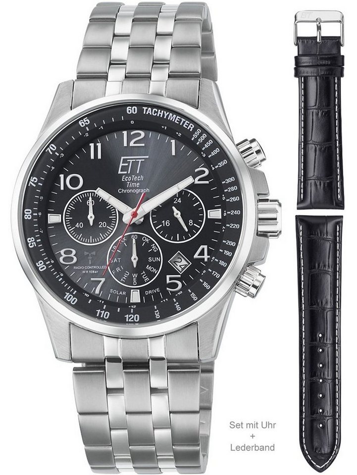 ETT Eco Tech Time Quarzuhr ETT EGS-11610-22MS Professional Solar Funk Chronograph Herrenuhr 43mm ETT EGS-11610-22MS Professional Solar Funk Chronograph Herrenuhr 43mm 10ATM von ETT Eco Tech Time