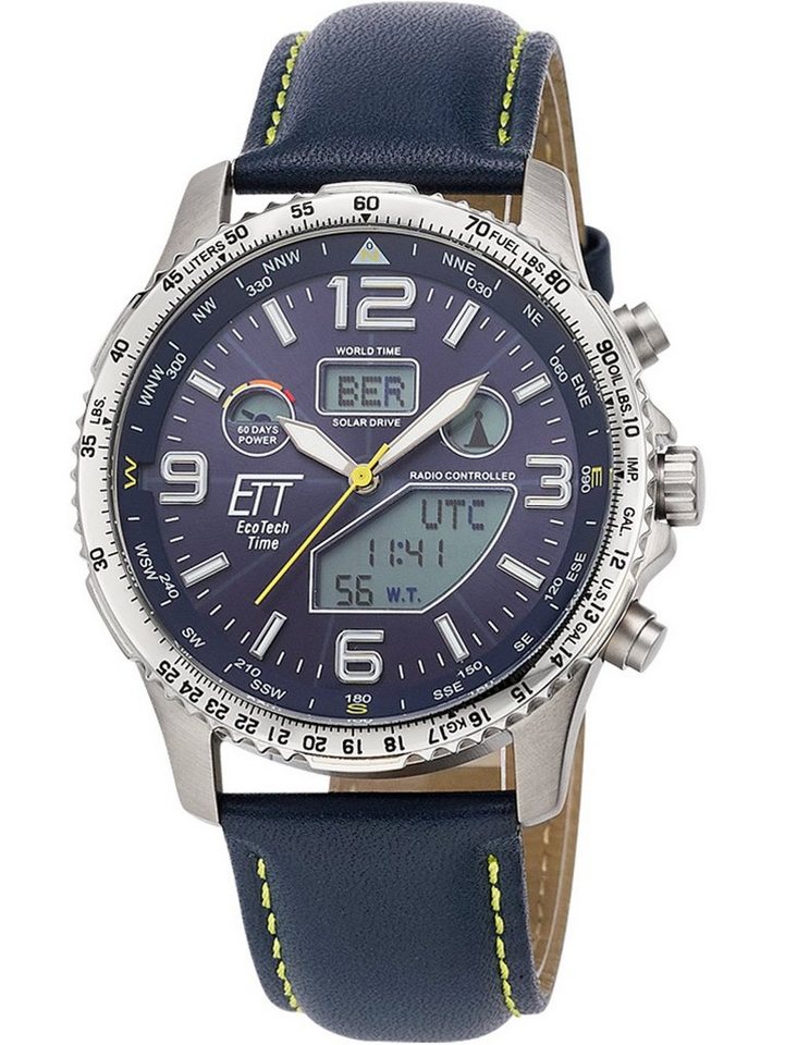 ETT Eco Tech Time Quarzuhr ETT EGT-11574-31L Herrenuhr Solar Titan Funkuhr 43mm 10ATM ETT EGT-11574-31L Herrenuhr Solar Titan Funkuhr 43mm 10ATM von ETT Eco Tech Time