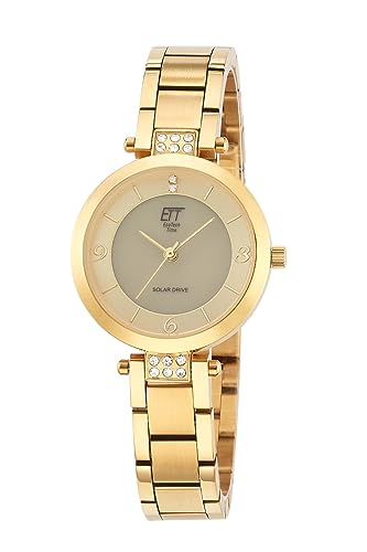 ETT Eco Tech Time Solar Damen Uhr Analog mit Edelstahl Armband ELS-12141-62M von ETT Eco Tech Time