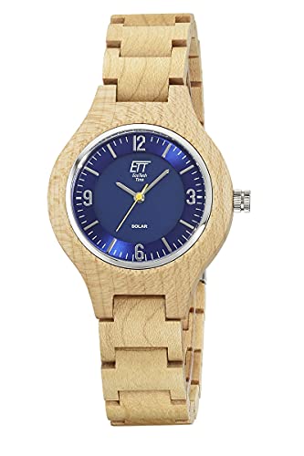 ETT Eco Tech Time Solar Damen Uhr Analog mit Holz Armband ELW-12128-32SET von ETT Eco Tech Time