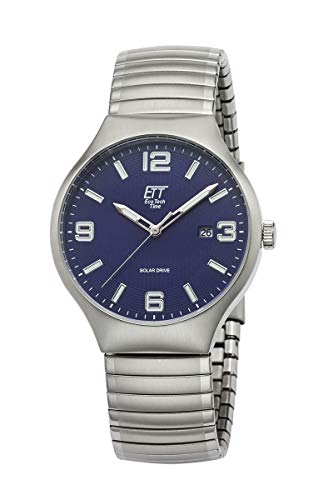 ETT Eco Tech Time Solar Herren Uhr Analog mit Edelstahl Zugband Armband EGS-12085-31M von ETT Eco Tech Time