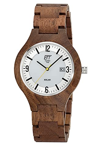 ETT Eco Tech Time Solar Herren Uhr Analog mit Holz Armband EGW-12125-42SET von ETT Eco Tech Time