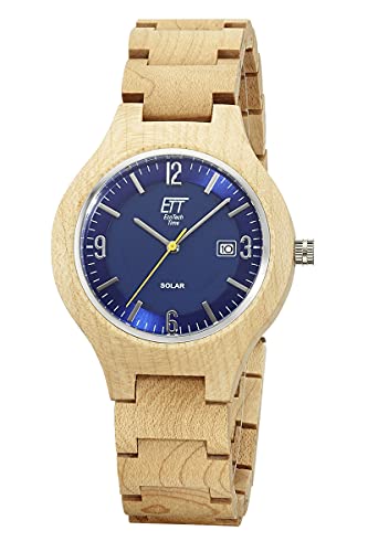 ETT Eco Tech Time Solar Herren Uhr Analog mit Holz Armband EGW-12127-32SET von ETT Eco Tech Time