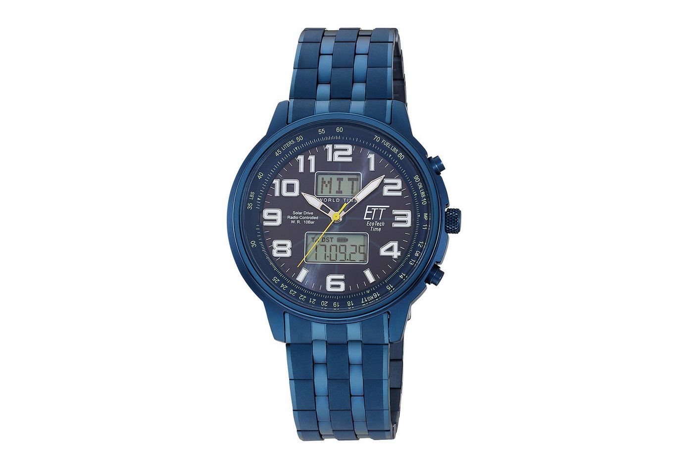 ETT Funkchronograph Hunter EGS-11735-32M, Armbanduhr, Solar, Herrenuhr, Edelstahlarmband, analog, digital von ETT