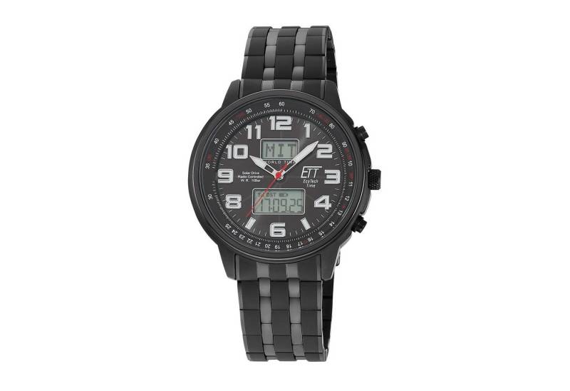 ETT Funkchronograph Hunter EGS-11736-22M, Armbanduhr, Solar, Herrenuhr, Edelstahlarmband, analog, digital von ETT