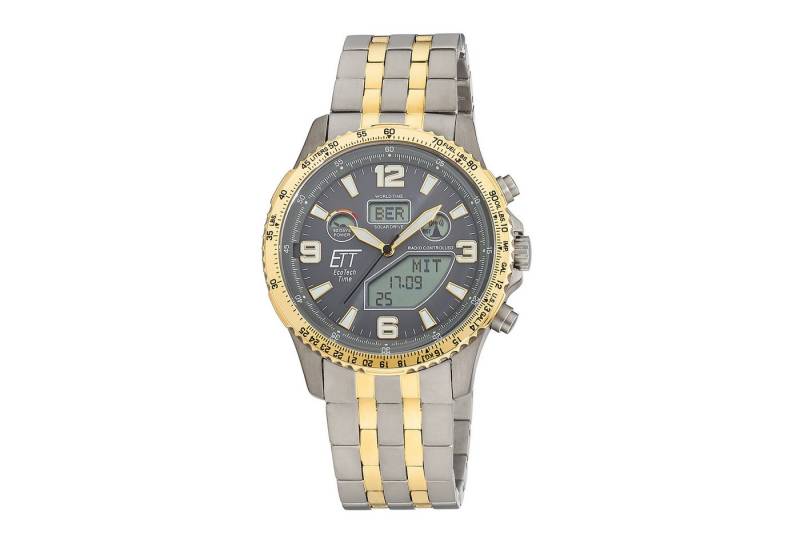 ETT Funkchronograph Professional World Timer EGT-11722-52M, Armbanduhr, Solar, Herrenuhr, analog, digital, automatischer Kalender von ETT