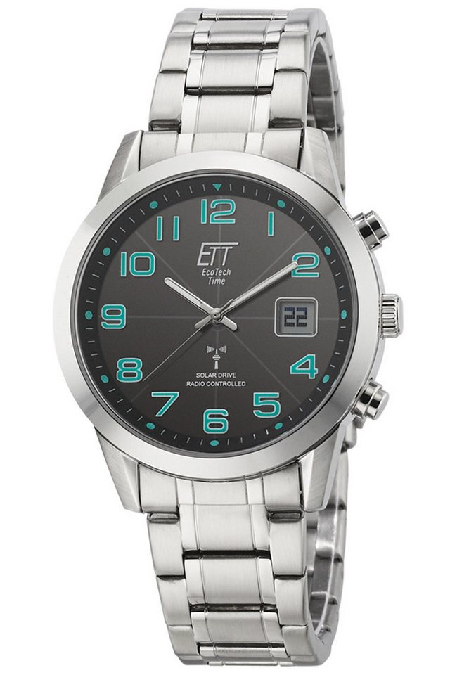ETT Solaruhr Herrenuhr Basic Stahl/Schwarz von ETT