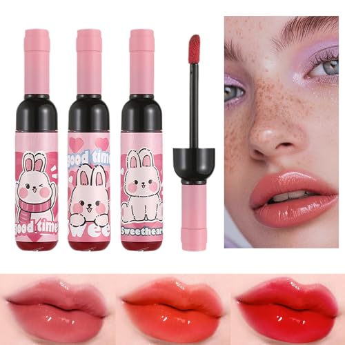 ETUCYNG Lipgloss für Frauen, Lippenfleck | 3 Farben pigmentiertes Lippenfleckset - Weinflaschenform, lang anhaltende, tägliche Make-up für Frauen Mädchen Mutter oder Freundin von ETUCYNG