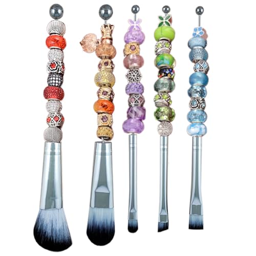 ETUCYNG Make-up-Pinsel-Set für Anfänger, mit Perlen besetzt, 5 x professionelle synthetische Applikatoren für Foundation, Lidschatten, Rouge, Puder, Sculpting Blending von ETUCYNG