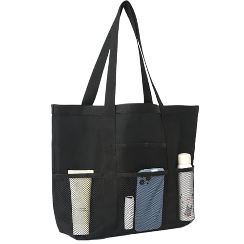 ETUCYNG Tragetasche – tragbare Schwimmtasche – Sporttasche mit großer Kapazität, faltbare Netz-Handtasche für Hausschuhe, Schwimmen, Schwarz , Refer to description von ETUCYNG