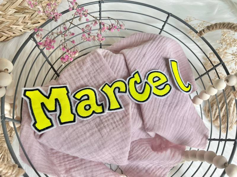 Name Neon Buchstaben Applikationen Schwarz Umrandet Schultüte Einschulung Tüte von ETeast2011