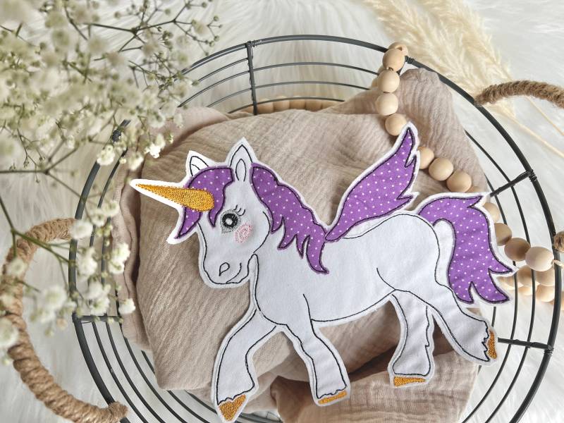 xl Einhorn Applikation Aufnäher Lila Gepunktet von ETeast2011