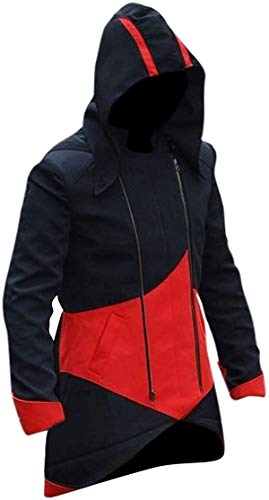 Connor Kenway Kostüm Assassins Creed 3 Hoodie Jeansjacke Gr. XL, rot / schwarz von EU Fashions