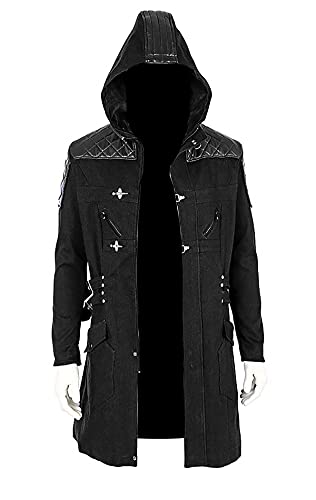 EU Fashions Devil May Cry 5 Nero Trenchcoat, Nero schwarzer Baumwollmantel, L von EU Fashions
