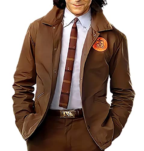 EU Fashions Herren TVA The Variant Loki 2021 Cosplay Kostüm Jacke Tom Hiddleston Gefängnis Outfit Braun Kostüm Mantel Jacke, Grau? Baumwolle, XL von EU Fashions